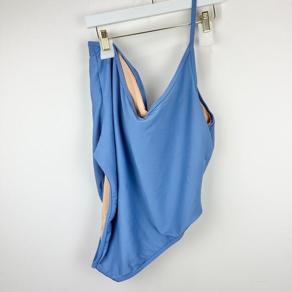 J.Crew Ribbed One Strap One Piece Swimsuit Stretch Padded Plus Size US 20 NWT - Picture 6 of 13